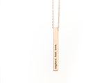Necklace with bar pendant - individual engraving