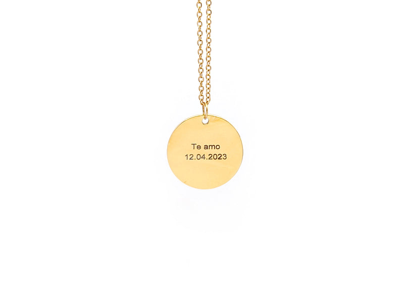 Kette mit Münzanhänger 22mm - individuelle Gravur