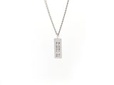 Chain with "dog tag" coordinates engraving